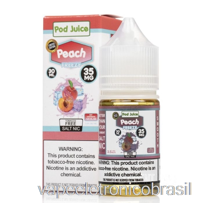 Vape Recarregável Congelar Pêssego - Suco De Vagem - 30ml 35mg